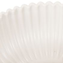 Artikel Ronde, geribbelde schaal in wit voor veelzijdige decoratie, 15 cm, 2 stuks