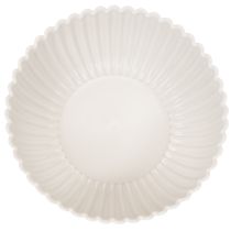 Artikel Ronde, geribbelde schaal in wit voor veelzijdige decoratie, 15 cm, 2 stuks