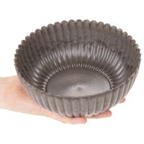Artikel Ronde, gegroefde schaal, decoratieve vaas voor bloemstukken, 20 cm, 2 stuks