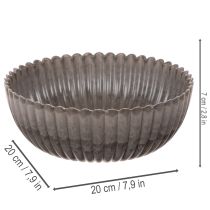 Artikel Ronde, gegroefde schaal, decoratieve vaas voor bloemstukken, 20 cm, 2 stuks