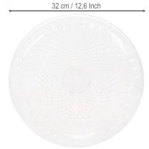 Artikel Decoratieve transparante ronde schaal op voet, 32 cm