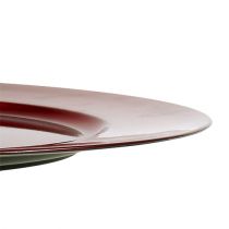 Artikel Decoratieve borden rode kunststof borden Ø33cm met glazuureffect 6 stuks