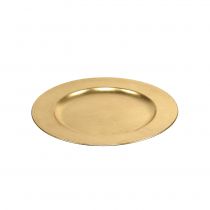 Artikel Kunststof bord 25cm goud met bladgoud effect