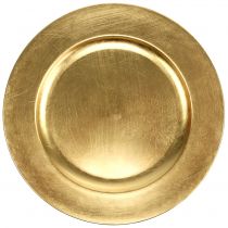 Artikel Kunststof bord 25cm goud met bladgoud effect