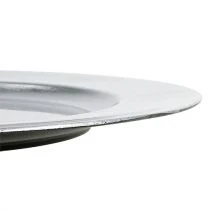 Artikel Kunststof borden zilver Ø17cm 10p
