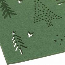 Artikel Placemat Kersttafeldecoratie groen vilt 45×35cm 4st