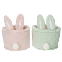 Artikel Paasdecoratie konijn opbergmand voor cadeaus en woonkamer 18 cm 2 stuks