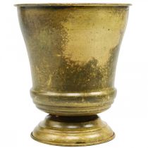 Artikel Vintage plantenbak metalen bekervaas messing Ø17cm H19cm