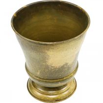 Artikel Vintage plantenbak metalen bekervaas messing Ø17cm H19cm