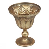Kop vaas decoratie kop metaal bokaal goud antiek Ø13cm H15,5cm