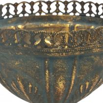 Artikel Kopvaas metaal decoratieve trofee goudgrijs antiek Ø15,5cm H22cm