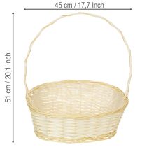 Artikel Weidenmand met hengsel 44x36cm naturel met kunststof binnenlaag