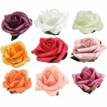 Artikel Foam roosjes Ø3,5cm verschillende kleuren 48 st