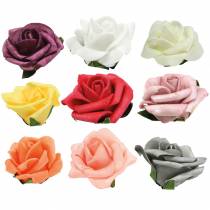 Artikel Foam roosjes Ø6cm verschillende kleuren 27 st