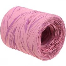 Artikel Raffia veelkleurig cadeaulint roze-roze, bloemistenbenodigdheden, decoratief lint L200m