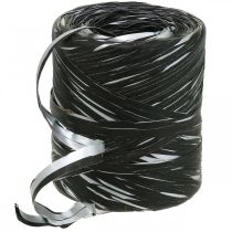 Artikel Raffia lint zwart zilver cadeaulint deco lint 200m