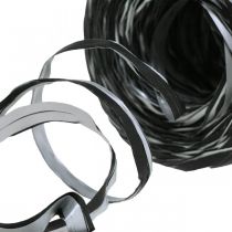 Artikel Raffialint zwart zilver cadeaulint decoratief lint 200m