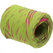 Artikel Raffia lint lichtgroen, roze, poly raffia 200m