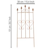 Artikel Klimrek met hartmotief, een romantisch ogend klimhulpmiddel voor tuinpaden of terrassen, 101 cm.