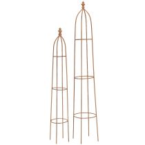 Artikel Trellis Metaal Roest Look Obelisk 69/86cm Set van 2