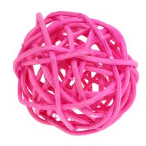 Rotanballen roze gesorteerd Ø4cm 24p
