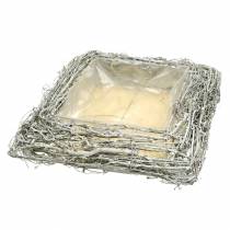 Artikel Rustiek plantenkussen "Takken" Wit Gewassen Decoratie 40x40cm