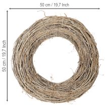 Artikel Decoratieve krans van rotan takken, wit geverfd, voor creatieve ontwerpen, 50 cm