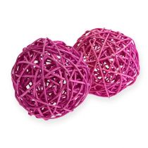 Rotan bal 10cm paars 10st