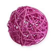 Rotan bal 10cm paars 10st