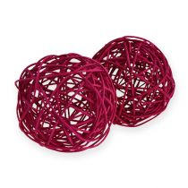 Rotan bal Ø10cm Fuchsia 10st