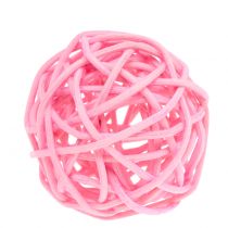 Rotan bal roze mix Ø5cm 18st
