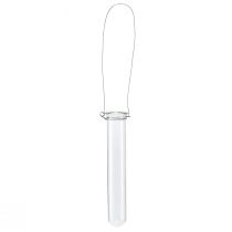 Reageerbuis decoratief glas om minivaasje op te hangen Ø2,4cm H22,5cm