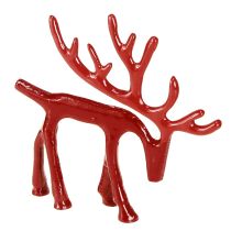 Artikel Rendier decoratie figuur metaal tafeldecoratie kerst rood 15cm