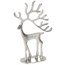 Artikel Rendier decoratie hert figuur metaal zilver H31cm
