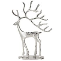 Artikel Rendier decoratie hert figuur metaal zilver H31cm