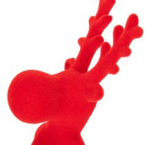 Artikel Decoratief rood rendierbeeldje, liggend, modern design, 24 cm, 2 stuks
