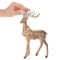 Artikel Decoratief beeldje van een hert met gewei, om neer te zetten, kerstdecoratie, 28 cm