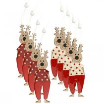 Artikel Rendier om op te hangen, kerstversiering, kerstboomversiering, houten decoratie voor advent H13cm 8 st