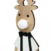 Artikel Rendier houten decoratiefiguur Kerst om neer te zetten 12×6.5cm H45cm 2st