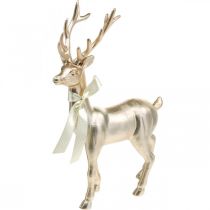 Deco hert staand champagne deco figuur advent 36cm