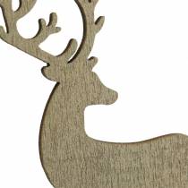 Artikel Decoratieve plug hert goud, bruin, groen assorti 8cm 18 st