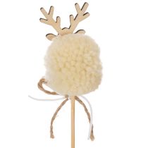 Artikel Decoratieve rendierfiguurtjes met pompons, kerstknijpers, 24 cm, 12 stuks