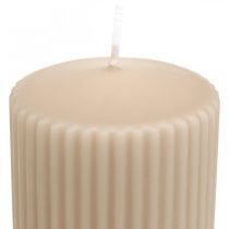Artikel Stompkaarsen beige groefkaars 70/90mm 4 st
