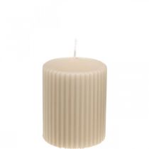 Artikel Stompkaarsen beige groefkaars 70/90mm 4 st