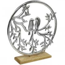 Artikel Tafeldecoratie veer, sierring vogel deco zilver H37.5cm