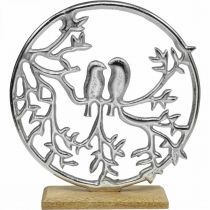 Artikel Tafeldecoratie veer, sierring vogel deco zilver H37.5cm