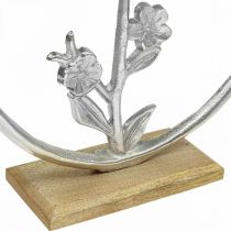 Artikel Tafeldecoratie veer, sierring vogel deco zilver H32.5cm