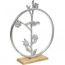 Tafeldecoratie veer, sierring vogel deco zilver H32.5cm