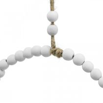 Artikel Decoratieve houten ring Shabby Chic wit Ø19cm, bruiloft, lente, deurdecoratie, set van 4
