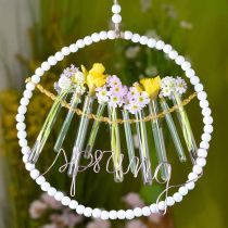 Ring met parels, lente, decoratieve ring, bruiloft, krans om wit op te hangen Ø28cm 4st